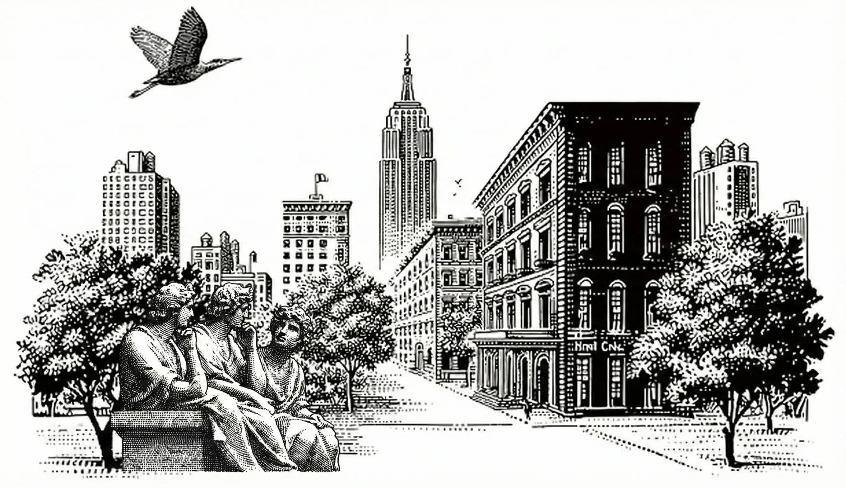 Ilustração — reflexão e a cidade